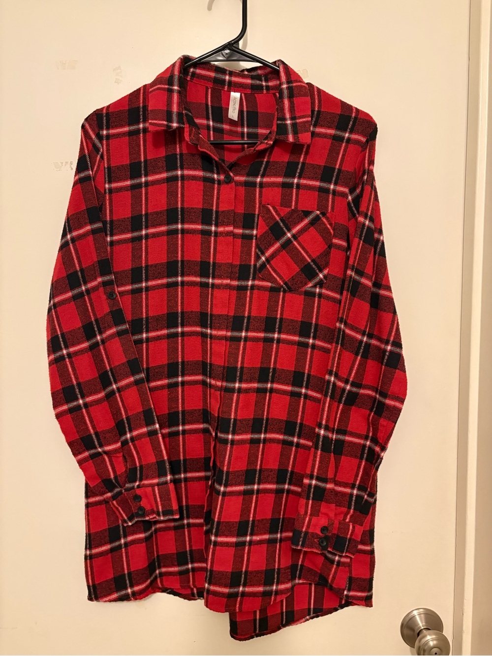 Acting Pro Red and Black Plaid Button-Down Shirt